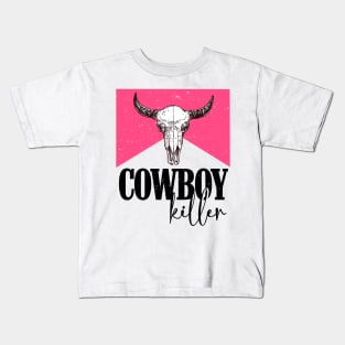 Western Cowgirl vintage Punchy Skull Kids T-Shirt